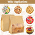 100 8.2 3.9 9.4 Inch Packaging, QTLCOHD Pcs Bakery Bags with Window - x x Tin Tie Tab Lock Sourdough Paper Bread Bags