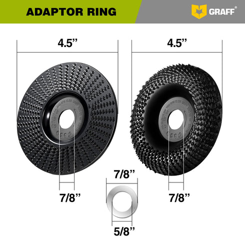 GRAFF Premium Wood Carving Disc 4 1/2 Inch for Angle Grinder, Shaping and Grinding Wheel for Woodworking
