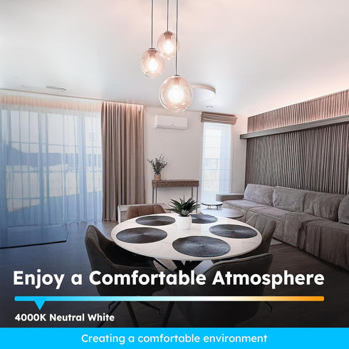 G16.5 Bulb 4000K 4W, 40 E12 Bulb Dimmable, Bulbs 90+CRI 400LM, 12 Pack GvvooHome Light Neutral White, watt Equivalent