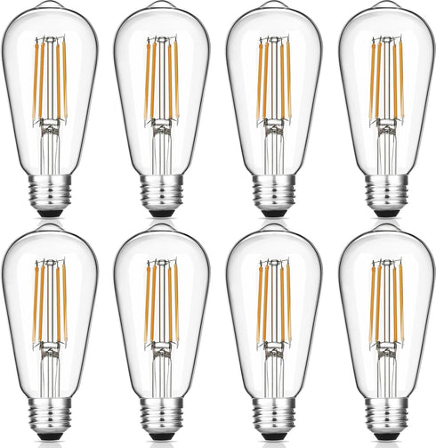 Gozelux Vintage LED Edison Bulbs, 6W, Equivalent 60W, Dimmable, Warm White 2700K,