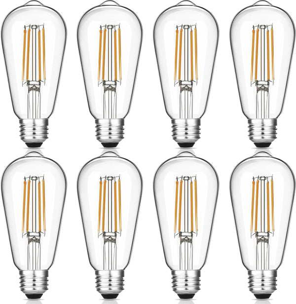 Gozelux Vintage LED Edison Bulbs, 6W, Equivalent 60W, Dimmable, Warm White 2700K,