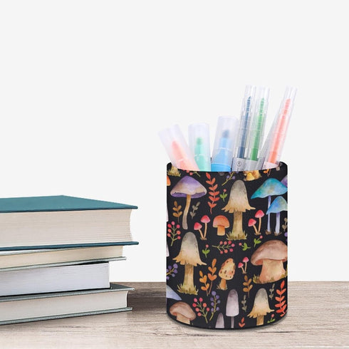 Pen Holder Pencil Organizer, Cute Desk Decor Makeup Brush Holder, PU Multifunctional Office Supplies for Home Classroom