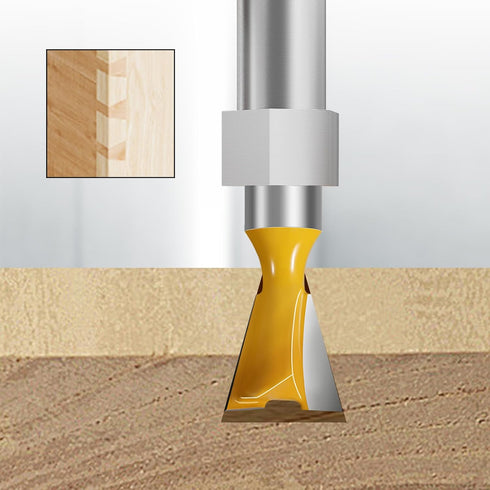 5PCS Set 1/2 Inch 1/4" 3/8" 1/2" 5/8" 3/4" Dovetail Router Bit Shank, Dia Carbide Router Bits for Woodworking, Wood