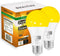 Dusk to Dawn Bug Light Bulbs Outdoor, 1900K Amber Yellow, 600 Lumen, LED 9.5W, A19 E26, 2-Pack