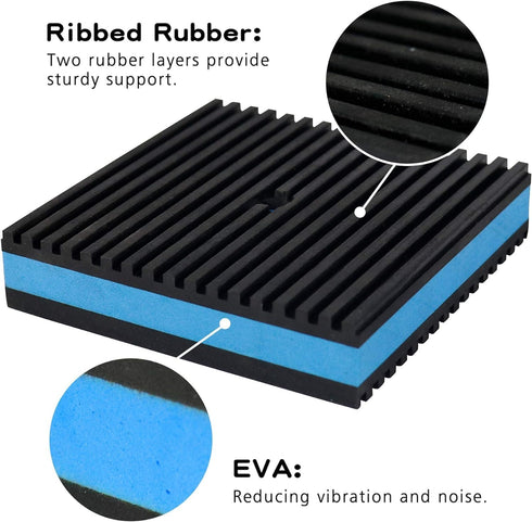 BJADE'S 4 Pack Anti-Vibration Rubber Pads with 3/8'' Pre-drill Hole, 2 x 2 x 7/8 inch for HVAC