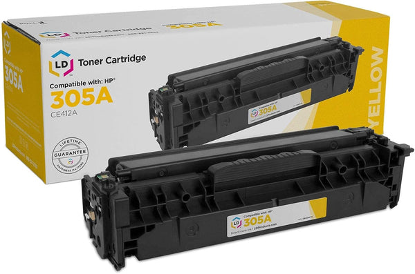 LD Products Remanufactured Toner Cartridge, Compatible with HP 305A CE412A (Yellow)