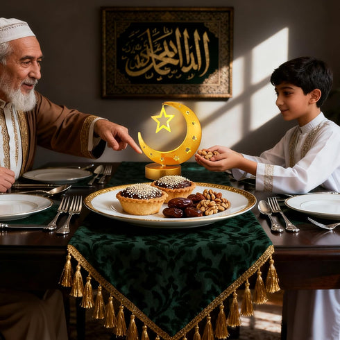Cinnvoice 2026, Ramadan Decorations Moon Ramadan Lights for Table Home Crescent Lunar Moon Lamp for Eid Mubarak Decor