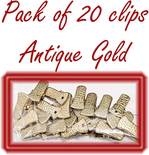 Metal Bulldog Clips for ID Badge Holders, Mini Alligator Grip Style for Lanyards Jewelry, Antique Gold