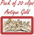 Metal Bulldog Clips for ID Badge Holders, Mini Alligator Grip Style for Lanyards Jewelry, Antique Gold