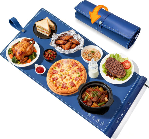 Charcofire Food Warming Mat 29.5x15.7 Inch, Electric Silicone Heating Pad for Buffet Party,