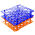 2Pcs Centrifuge Tube Rack for 10ml/15ml/50ml, 50 Wells, Laboratory Plastic Tube Holder (Orange&Blue)