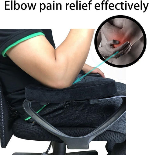 Memory Foam Chair Armrest Pad - Comfy Office Chair Cover for Elbows and Forearms Pressure Relief (Set of 2)