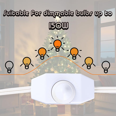 Leymays Dimmer 6FT 120V 100W Dimmable Dimming Pack 1 Light Switch, Rotary Control for - Outdoor String Lights Lights