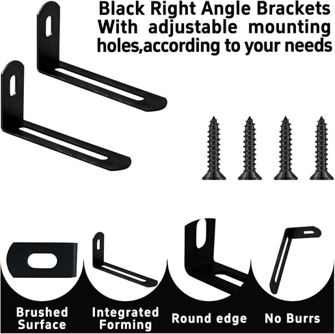 AUXBC 20Pcs 2.6"x1.3"x0.6"Adjustable 90 Right Angle Brackets, Slotted L Bracket Metal Degree Corner Fastener L-Shape