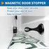 Magnetic Door Stopper, Self Adhesive Black Door Catch Holder for Wall or Floor Mounted, Stainless Steel