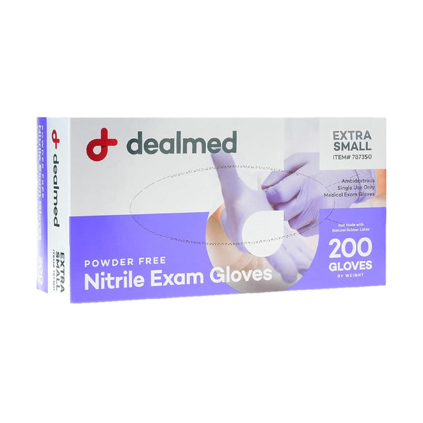 Dealmed Medical Exam Gloves – 200 Count XS Nitrile Disposable Latex Free Multi-Purpose