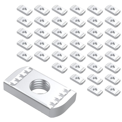 Jayseon 40 Pcs 3/8"-16 Strut Channel Nuts, Thickened Carbon Steel Strut Nuts for Channel Struts, Dacromet Finish