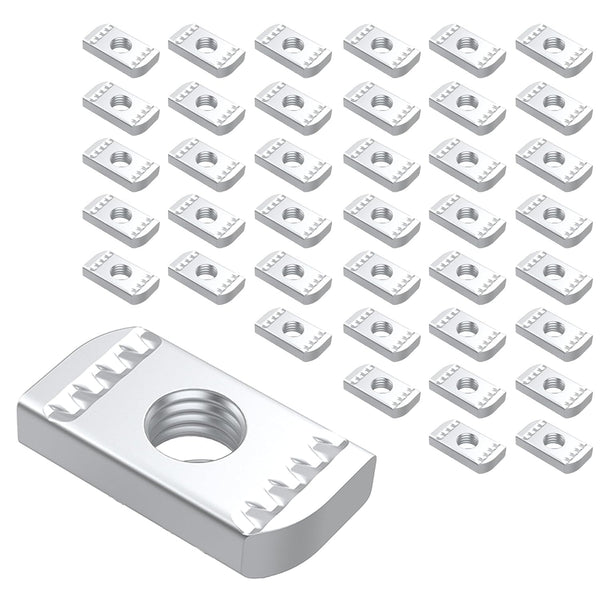 Jayseon 40 Pcs 3/8"-16 Strut Channel Nuts, Thickened Carbon Steel Strut Nuts for Channel Struts, Dacromet Finish