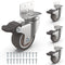Chegulu 2" L-Shaped Swivel Plate Casters, TPR Silent Furniture Wheels with Brakes, Total