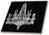 3dRose 8 Inch White Chandelier with Black Damask Ceramic Tile
