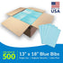 4 13 18 (Pack 500) 3-Ply (917403) TIDI Ultimate Dental Bib, Blue, Layers, W x L of Disposable Dental Bibs Embossed