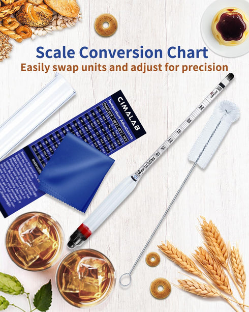 Hydrometer Alcohol Meter Kit, 0-200 Proof & Tralle with Test Jar for Liquor/Moonshine/Spirits