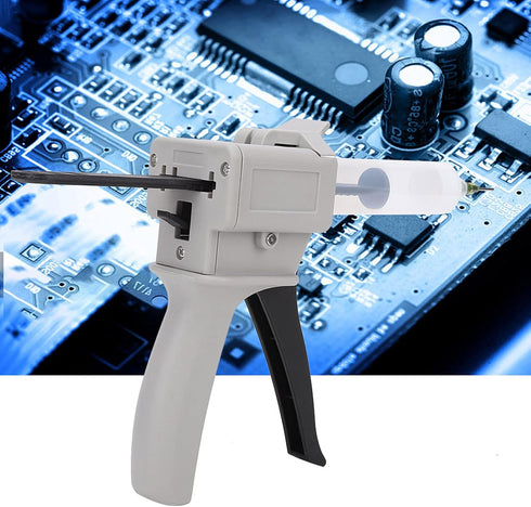 Hot Glue Gun, Manual Single Tube Handle Tool, Dispenser Glue Gun, Melt Adhesive Gun Plastic Tool Liquid for Pressing Squeezing DIY Crafts and Quick Repairs Home Arts School Project 30ml by Leopacat