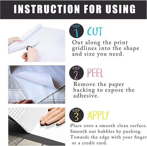 Self Adhesive White Board Paper, Dry Erase Wall Stickers Roll 17.7" x 78.7" for School/Office/Home/Kid/Art Decoration