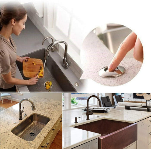 Garbage Disposal Air Switch Kit for SinkTop Waste Disposal, Stainless Steel Brushed Nickel Short Air Button