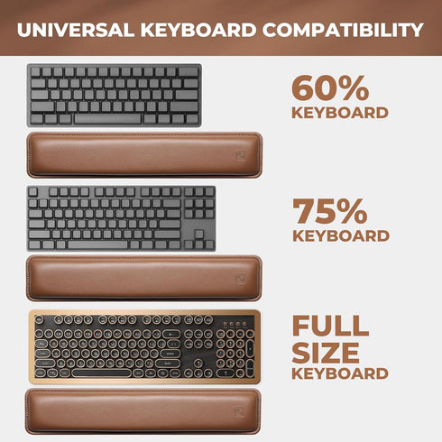 GLENCREAG Ergonomic Keyboard Wrist Rest - PU Leather Cushioned Support for Typing & Gaming, Comfortable Contoured
