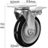 Finnhomy 5 Inch Heavy Duty Caster Wheels Set of 4 Plate Swivel Casters with Brake PU Wheels for Furniture/Workbench