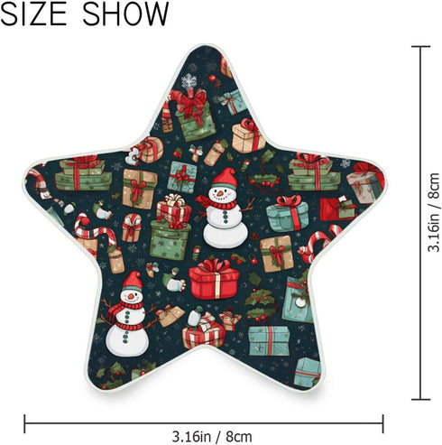 ALAZA Merry Christmas Snowman Snowflake Retro Star Xmas Star Shaped LED Night Light Dusk to Dawn Sensor Plug in Night