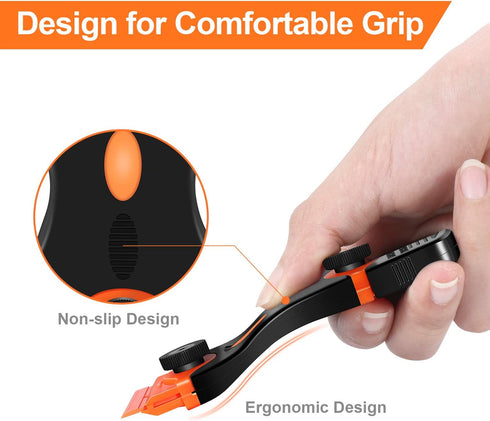 2PACK Razor Blade Scraper, 2-in-1 Tool with 12Pcs Plastic & 7Pcs Metal Blades for Multi-Purpose Cleaning