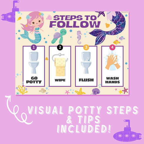 8.3 11.2 inches, 10 Pack 5 Pack Potty Training Chart for Girls, Mermaid Theme, x Chart with Reward Stickers