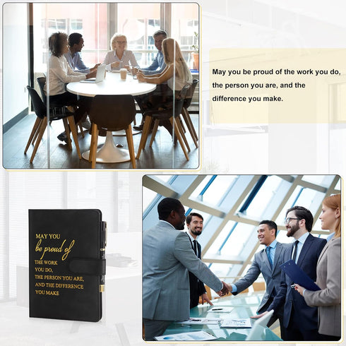Kosiz 20 Pcs Employee Appreciation Gifts Inspirational A5 Leather Journal Notebooks with Motivational Pen for Team Staff