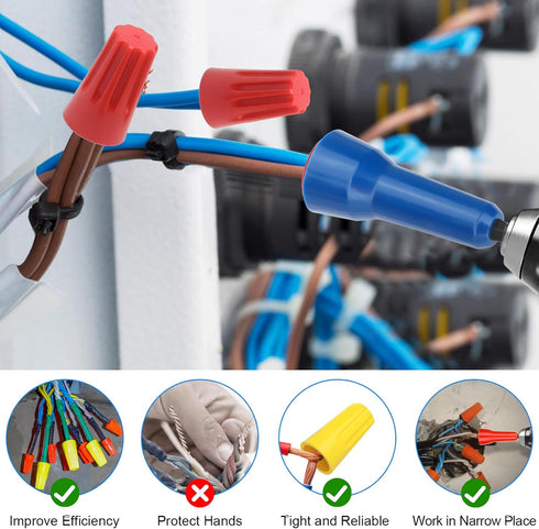 SUNJOYCO 3PCS Wire Nut Twister Tools for Drill, Wire Twisting Spinner, Wire Connector Driver Twisting Drill Attachment
