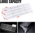Hoteam Acrylic Business Card Holder: 16 Slot 4 Tier Large Business Card Organizer, Clear Plastic Stand for Home