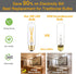 T10 LED Bulbs, 2W Dimmable Tubular, 25 Watt Equivalent, E26 Long Tube Lamp, 2700K Warm White, 6 Pack
