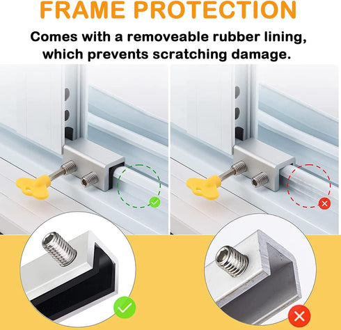 Window Locks, 4 Sets Adjustable Security Locks for Vertical & Horizontal Sliding Windows, Childproof Home Safety