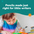 Channie's My First Pencil, Easy-to-Hold Jumbo Pencils for Kids Ages 3-7, White Wooden 2B Fat Pencils, 2 Pack + Sharpener