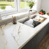 LACHEERY Thick White Marble Contact Paper for Countertops Waterproof Contact Paper Peel and Stick for Cabinets Removable Matte Gold Grey White Marble Wallpaper for Kitchen Bathroom Counter 15.8"x80" by LACHEERY