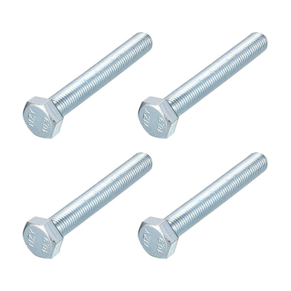 Hex Bolts (M10-1.25x70mm) 4Pcs, 8.8 Grade Carbon Steel Zinc Plated Fully Threaded Hex Head Screw Bolt for Furniture