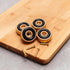 CZMZHFC 4 Screws,0.79" H*0.32" Pcs Cutting Board Metal Feet with W Board Feet Legs with Silicone Rubber and Screws