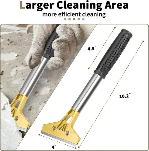 Razor Blade Scraper Tool, 4 inch with 10PCS Extra Metal Blades, Large Cleaning Scraper for Paint, Gum, Glue