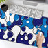 Navy Blue White Mouse Pad, Anime Cool Geometric Japanese Extended Desk Mat 80X30 cm for Gaming Laptop