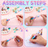 Qilery 100 Pcs Plastic Beadable Pens Kit - 55 Kinds Shell Colors, Black Ink Cool Bead Ballpoint Pens for DIY Gifts