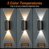 2 Pack IP67 3 12h Ellasay Fence Lights Solar Powered: Solar Wall Lights Outdoor Up and Down Waterproof - Colors Modes