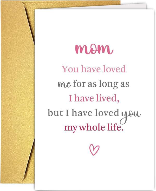 Supoeguk Heartfelt Mother's Day Card for Mom, Sweet Mom Birthday Card from Daughter