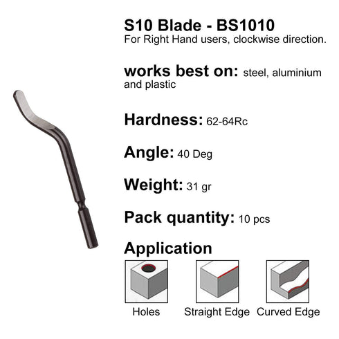 Acrux7 Hand Deburring Tool Kit, 10pcs Rotary Deburr Blades + 1pcs Countersink Blade with Aluminum & Silicone Handle,