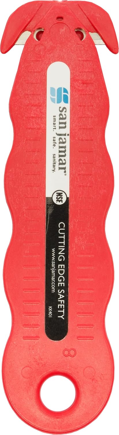 San Jamar KK401YL Klever Kutter Safety Box Cutter Knife, Yellow